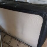 80s black leather Sloop Sloop Line Sofa
