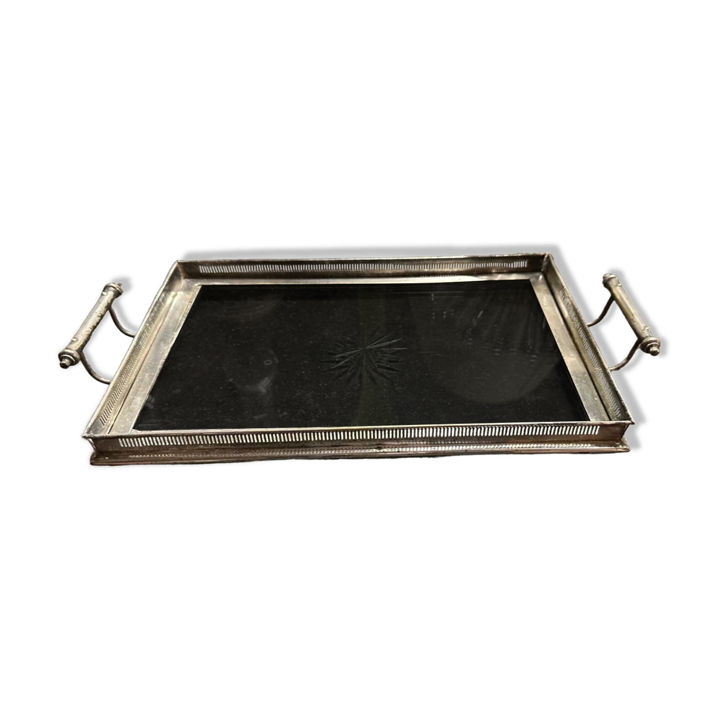 Silver metal tray