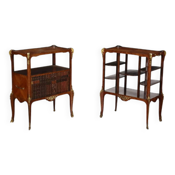 Bibliothèque et étagère en acajou et bronze Napoléon III - France XIX Century