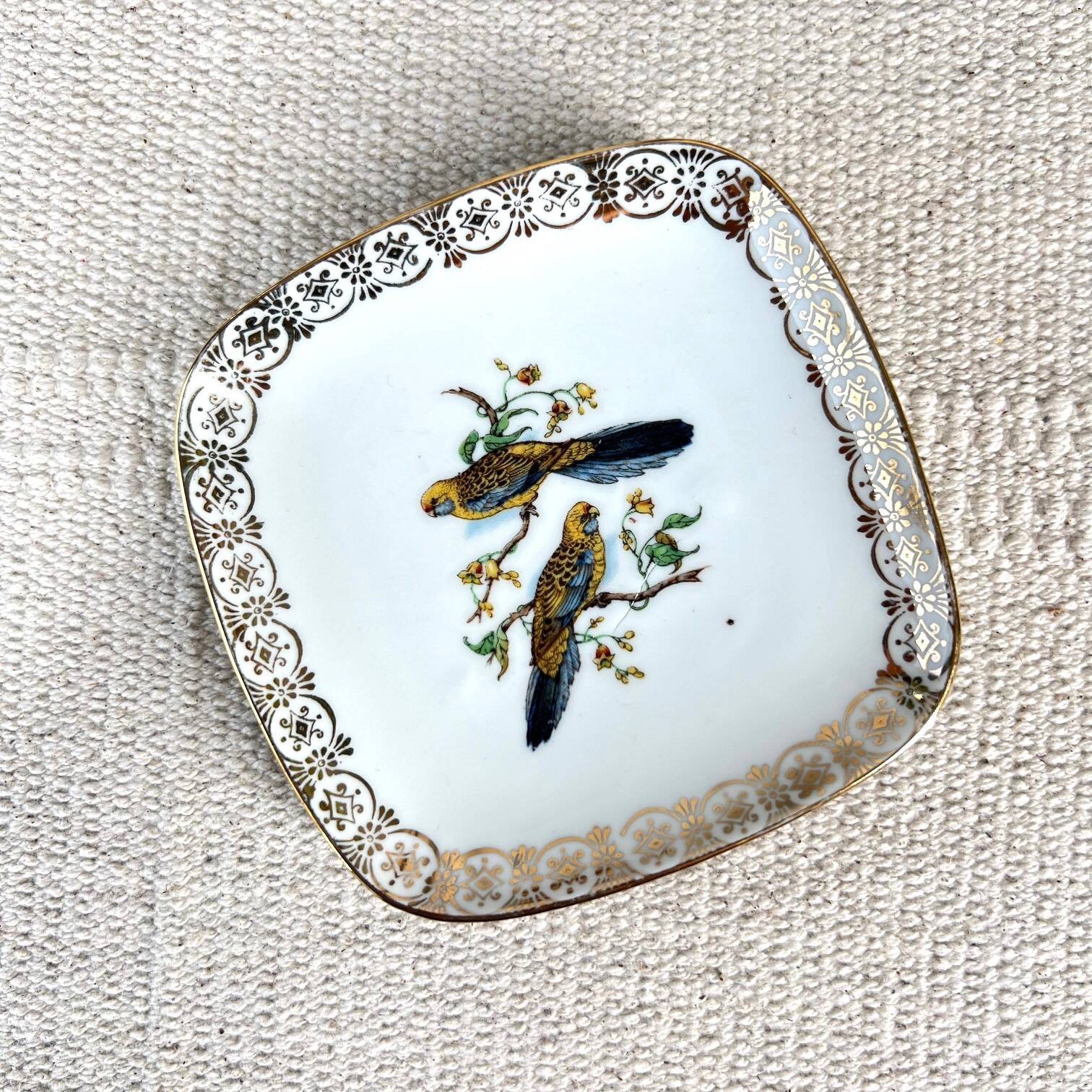 Empty pocket Limoges “duo of parakeets”