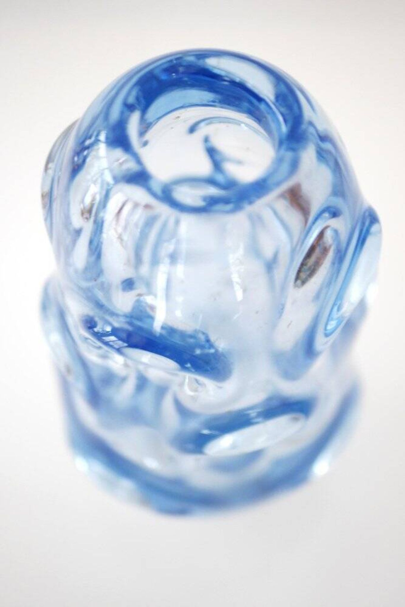 Mid-century modern crystal vase in pale blue by Börne Augustsson for Åseda