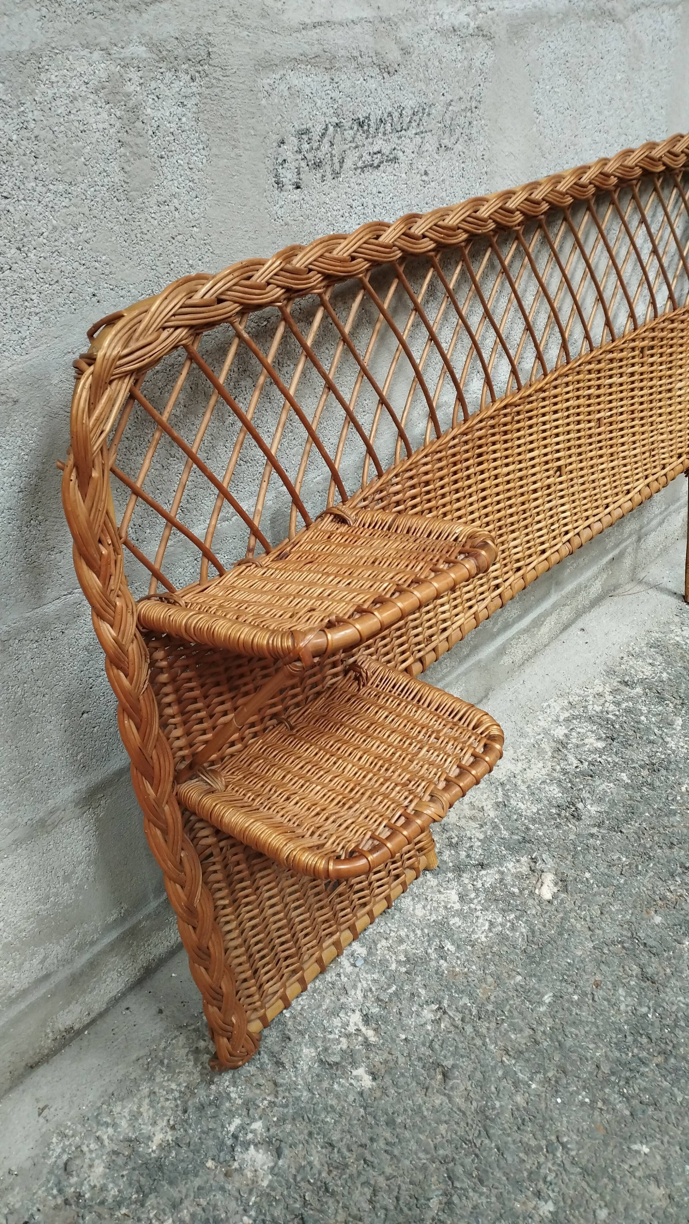Vintage 50s rattan headboard