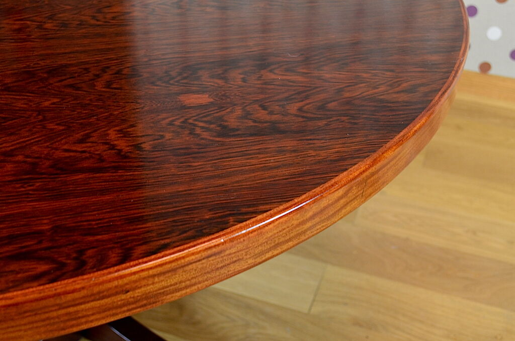 Scandinavian round table by John Mortensen vintage 1960 rio rosewood