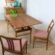 Chaise teck vintage velour rose danemark