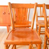 Set of 4 Luterma bistro chairs, cane effect, 1950