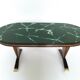 Oval Shaped Wooden Dining Table with Green Marble Effect Top, Italy