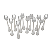 Ercuis Trianon, Rubans, 12 silver-plated oyster forks, excellent condition.