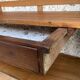 Parisian art deco glass cabinet in raw wood