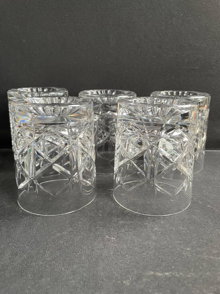 5 Whiskey glasses – Cut crystal