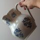Large antique cruet in Saint Uze earthenware with blue flowers.
