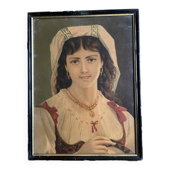 Portrait of a young woman from the past.