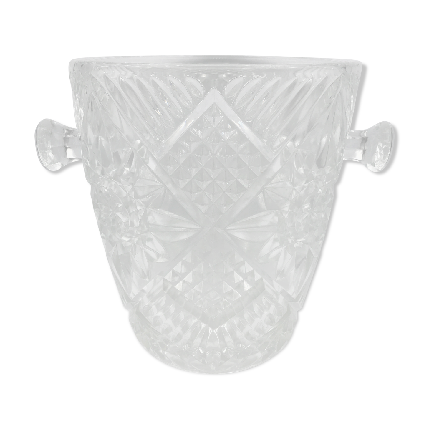Champagne bucket in glass or crystal called bohemian
