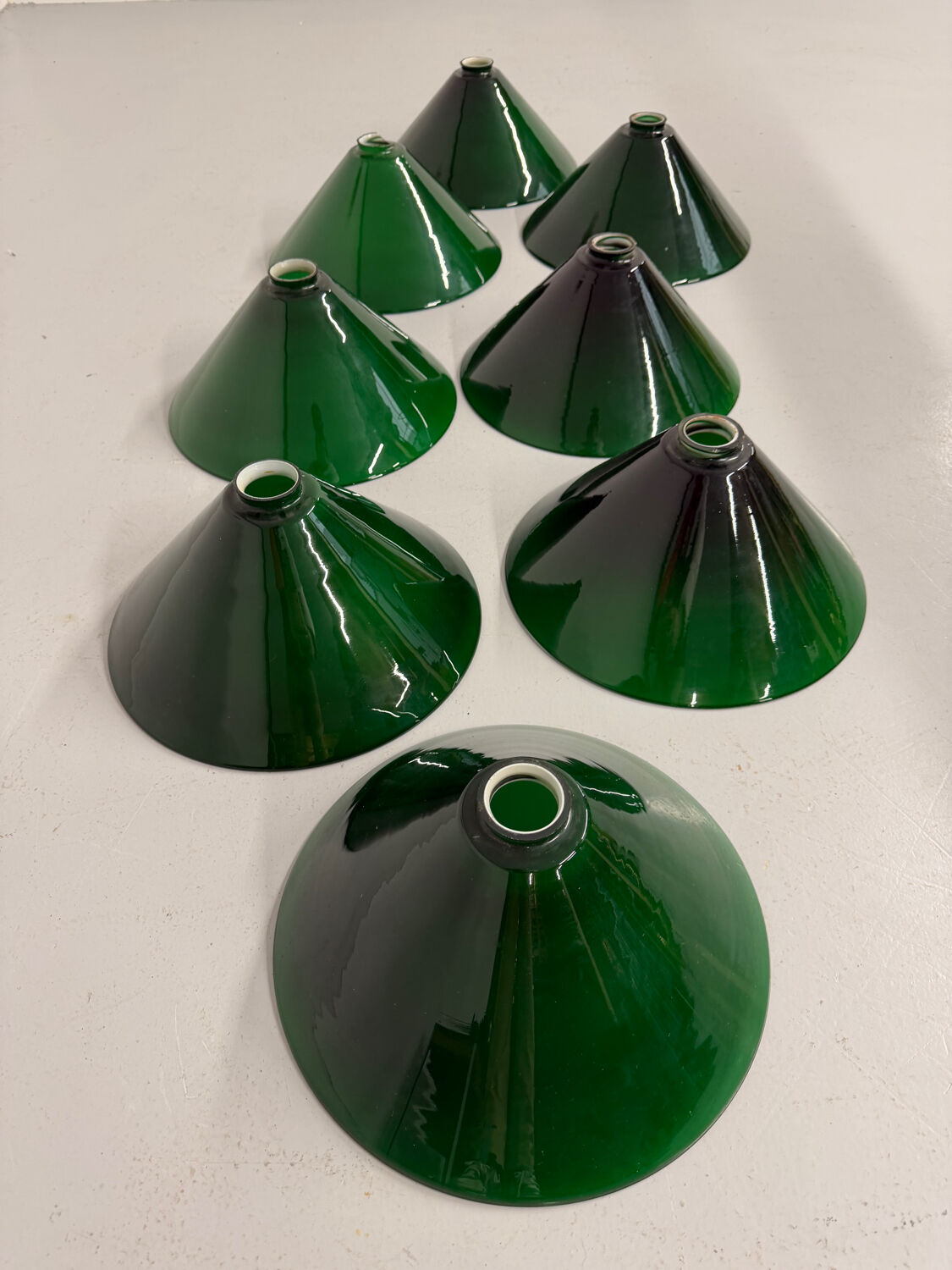 Large brass and green opaline pendant lamp 260 cm 1970s