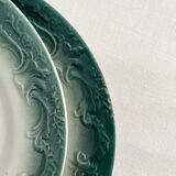 2 antique Pexonne earthenware dessert plates with grapes