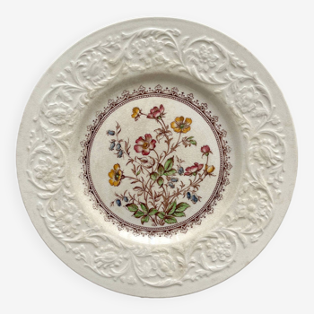 Booths "Wild Rose" English Polychrome Ironstone Flat Plate