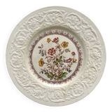 Assiette plate en terre de fer polychrome anglaise "Wild Rose" Booths