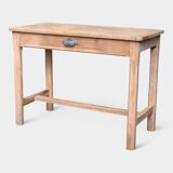 Art Deco farmhouse table in raw wood
