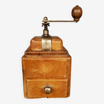 Vintage rustic wooden coffee grinder