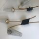Pair of vintage brass double wall light design 60 years