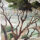 Painting The Avignon Bridge impressionist landscape Oil on canvas 30s 40s