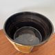 Vintage cache-pot in glazed ceramic, brown and beige geometric pattern.