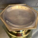 Plate on pedestal hexagonal shape silver metal Regency style