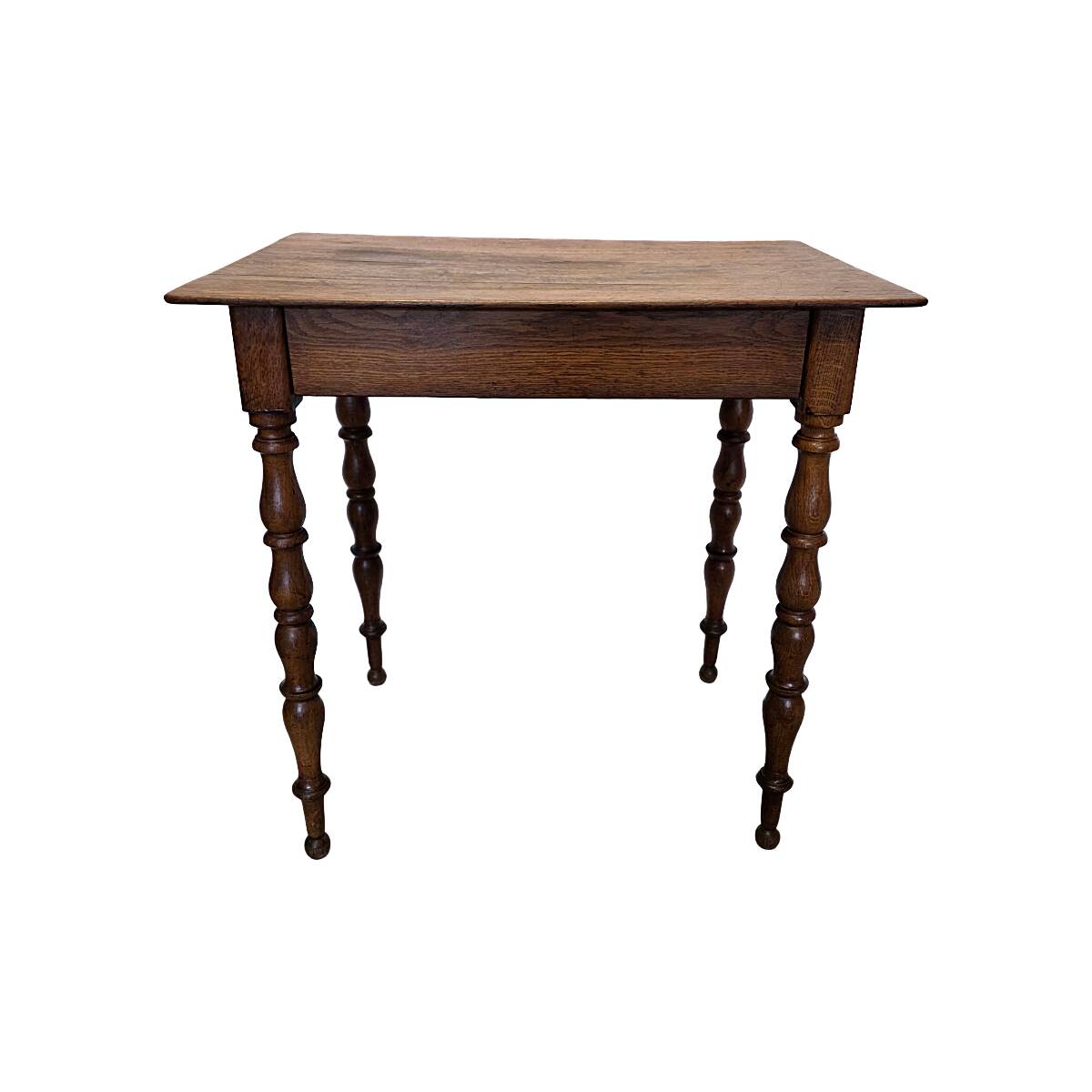 Table ancienne en chêne français avec tiroir, seconde moitié des années 1800