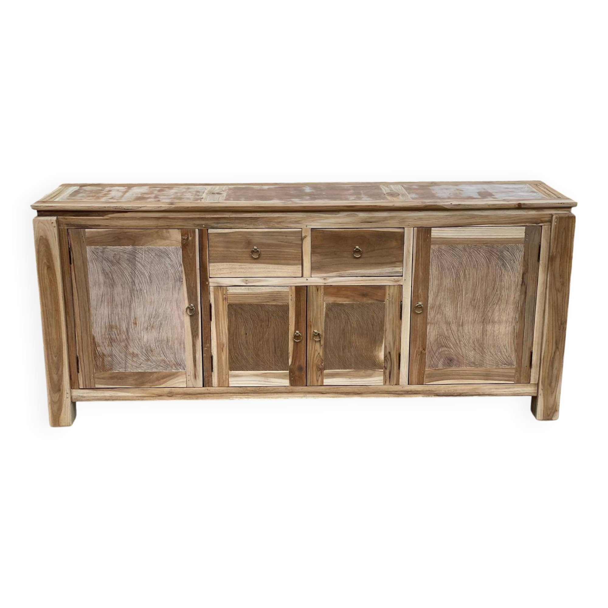 Renovated Scandinavian sideboard in solid raw oak 180cm