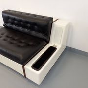 Vintage sofa bed bench with integrated lighting, Italian design Beka Tortuga, in skai, fiber