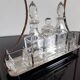 Bouillet goldsmith Bourdelle / Silver-plated metal and glass condiment set