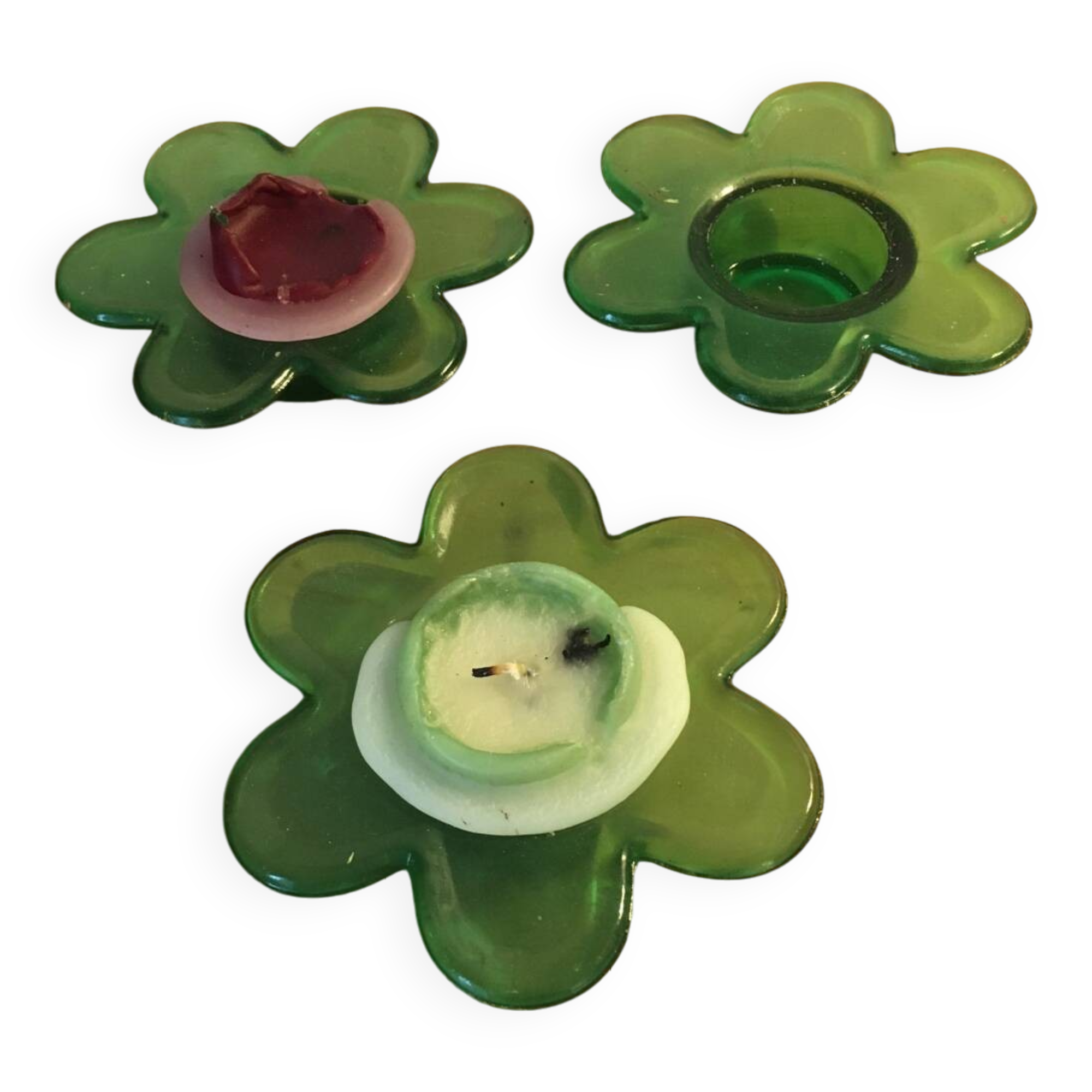 Vintage glass candle holders