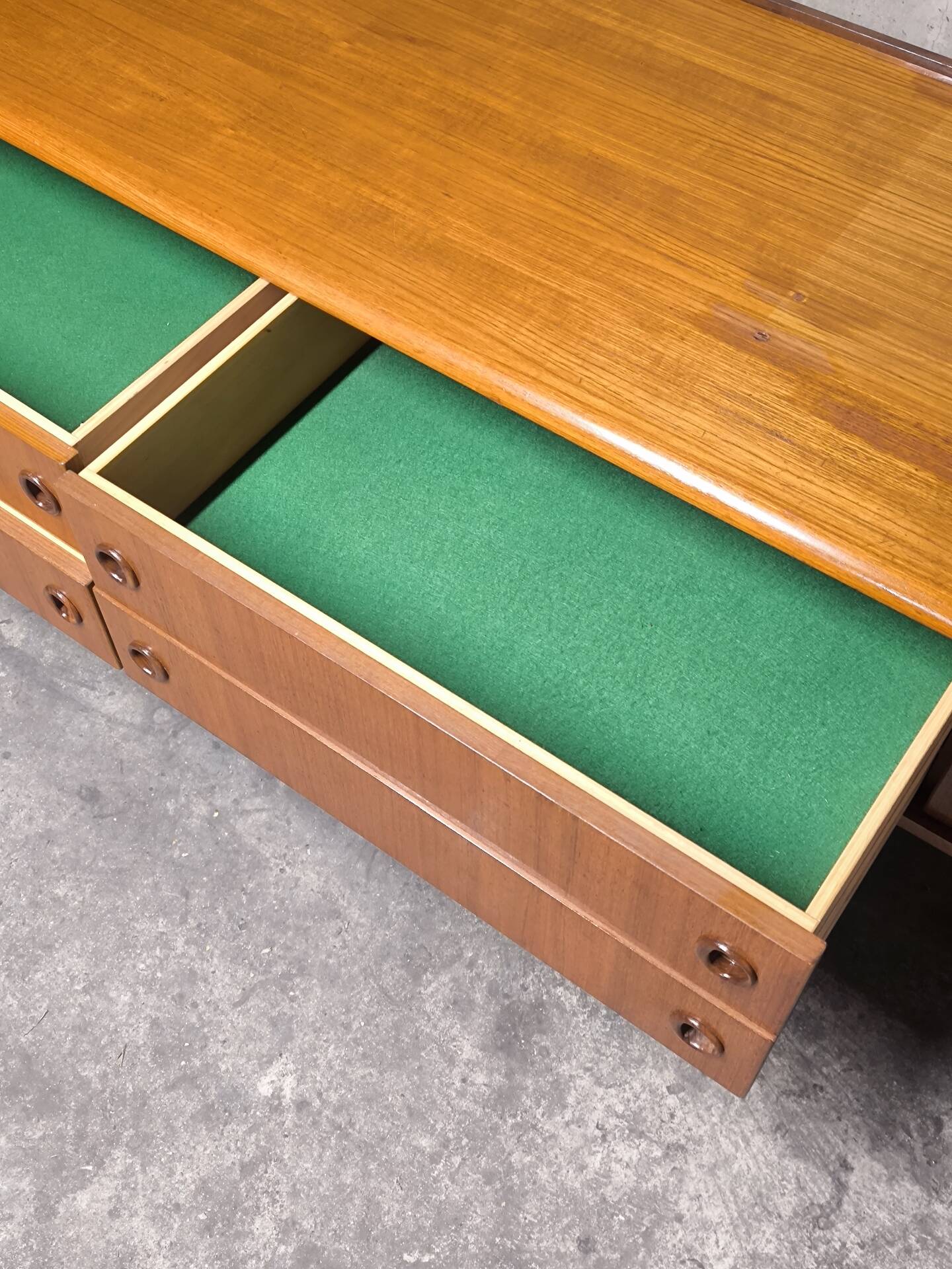 Vintage Scandinavian teak sideboard from the 1960s.