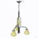 Antique Art Deco chandelier with three glass lampshades.