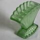 Art deco scallop vase with floral frog