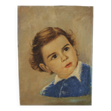Portrait d’enfant, peinture à l’huile
