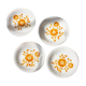 4 assiettes creuses vintage - fleurs oranges