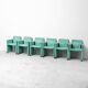 Set of 6 Roota velvet armchairs in green by Buzzati & Rocchi, 1970s