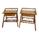 Pair of rattan bedside tables