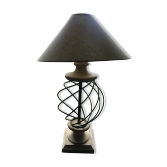 Stone and metal lamp