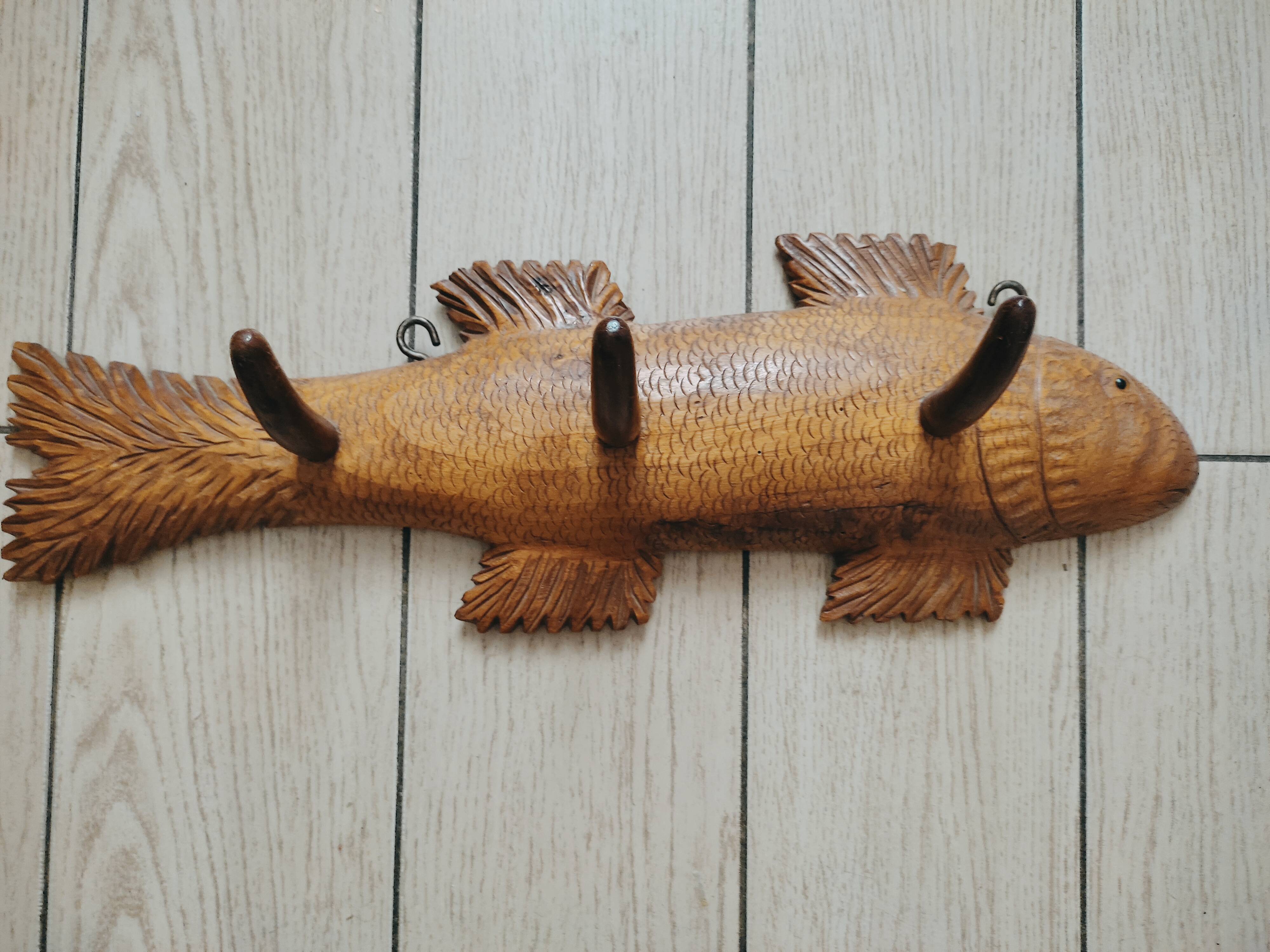 Wooden wall coat rack