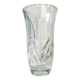 Vintage crystal vase with chiseled pattern