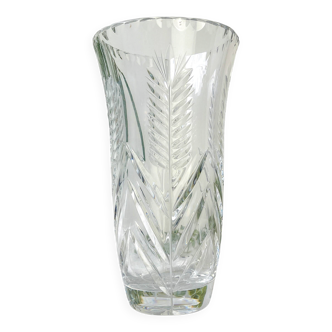 Vase vintage en cristal motif ciselé