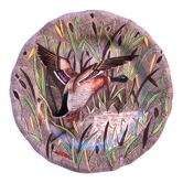 Assiette plate signée Gien série Rambouillet, modèle Le Canard Col vert, 26cm