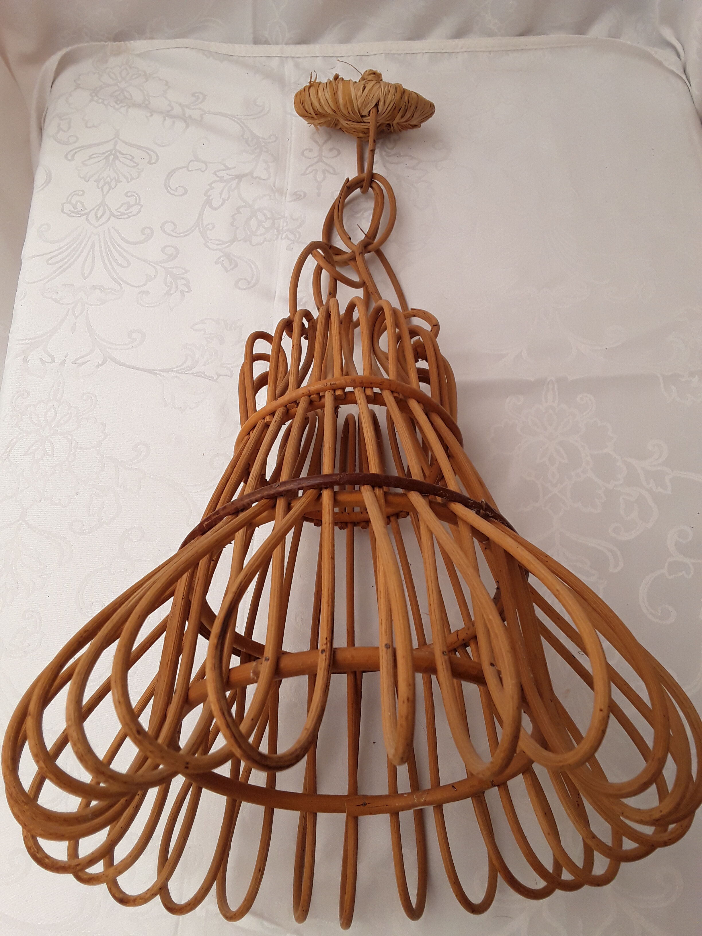 Vintage wicker pendant lamp