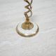 Vintage candle holder in brass and mother-of-pearl