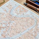 Printed in 1909, map of Verona (Verona), Veneto, Italy.