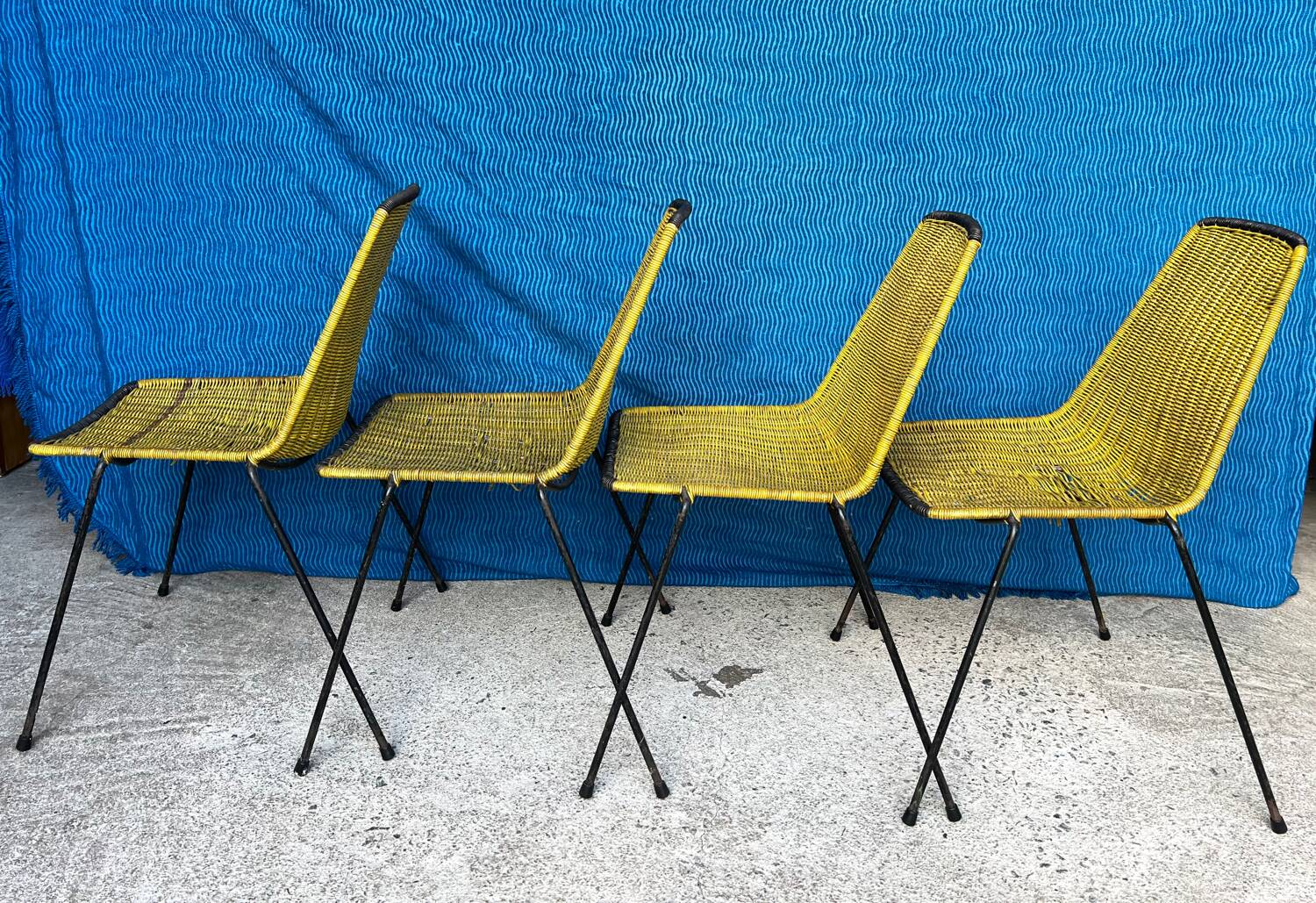 4 vintage “Baskets” chairs 1950s design Gian Franco Legler