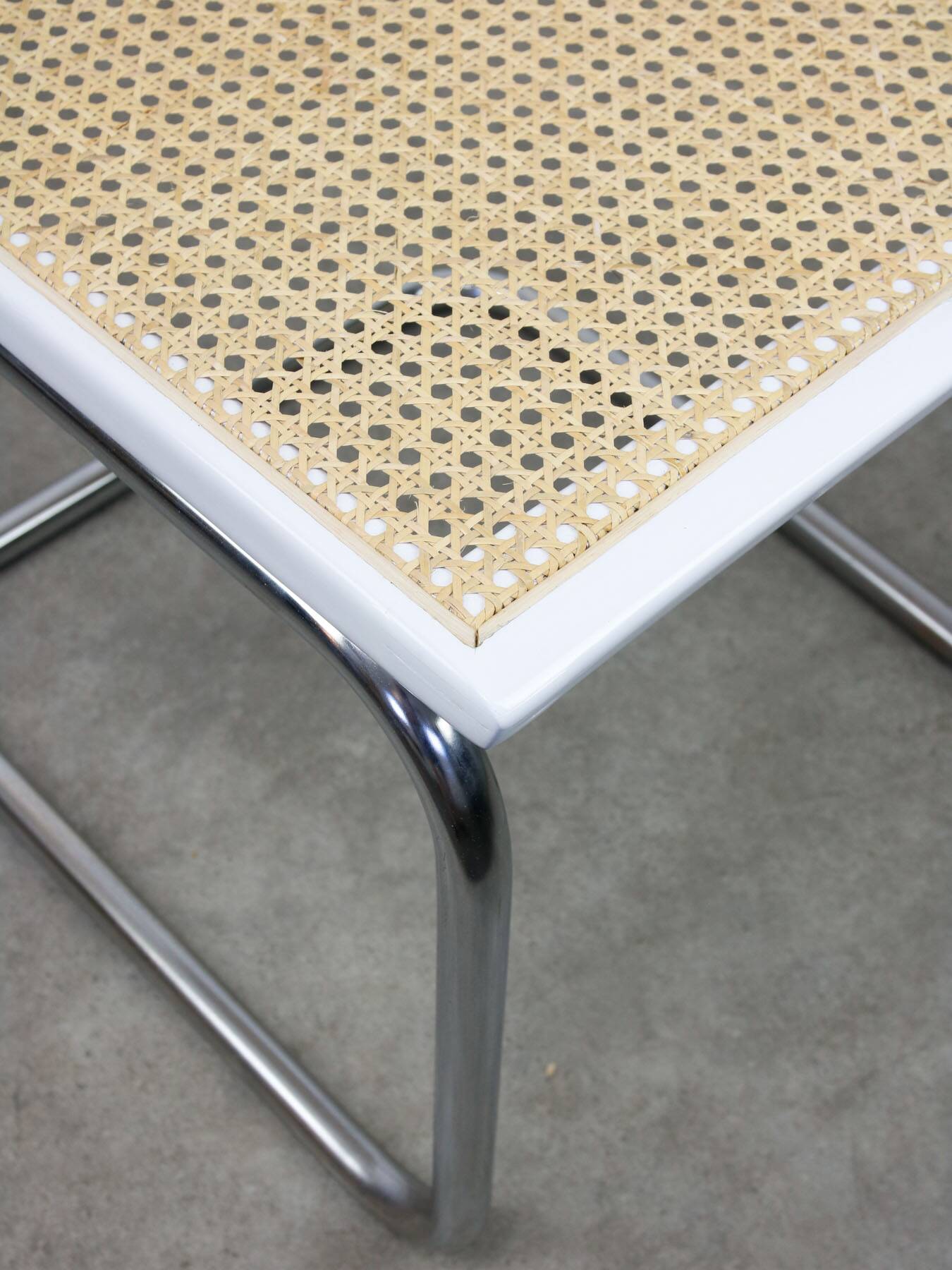 Vintage White Cesca B32 Chair by Marcel Breuer