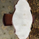 Pedestal table Louis Philippe violin walnut and marble