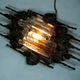 Large brutalist iron & ice Murano glass sconce / wall lamp, 1960s